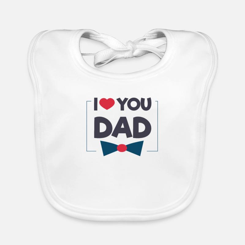 JE T'AIME PAPA - Bavoir bio Bébé - blanc