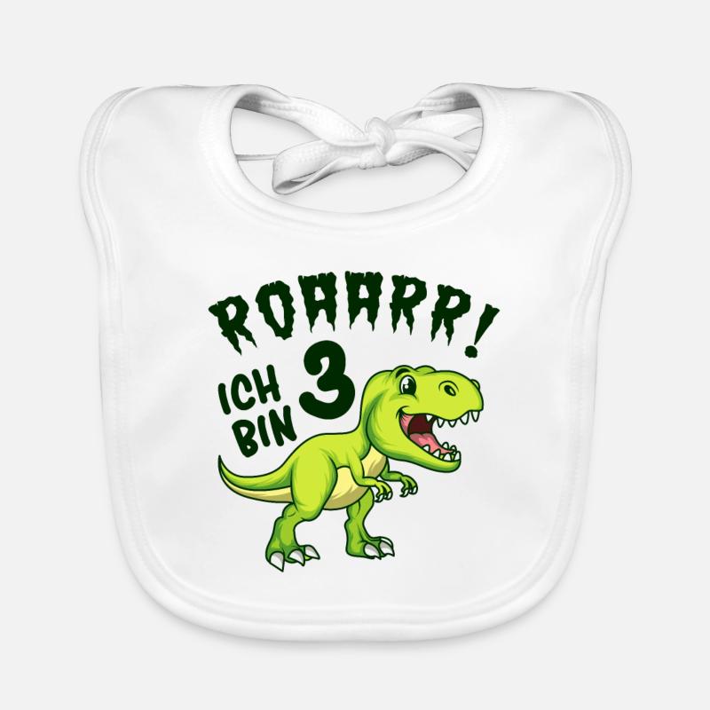 Dinosaurier 3. Geburtstag Baby Bio-Lätzchen