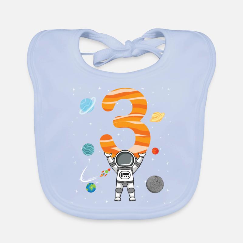 Espace astronaute 3e anniversaire pour les garçons Bavoir bio Bébé