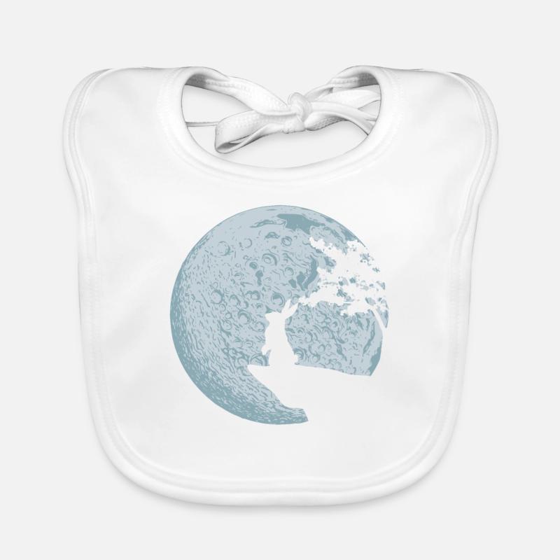 Hase Geschenkidee Kaninchen Mond Osterhase Baby Bio-Lätzchen