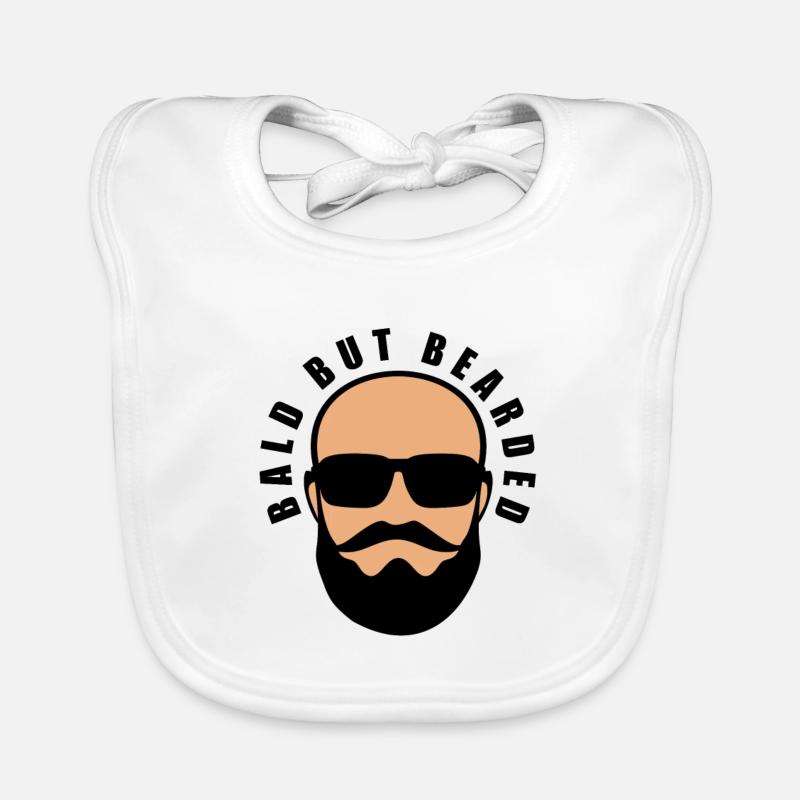 Glatzkopf aber mit Bart Baby Bio-Lätzchen