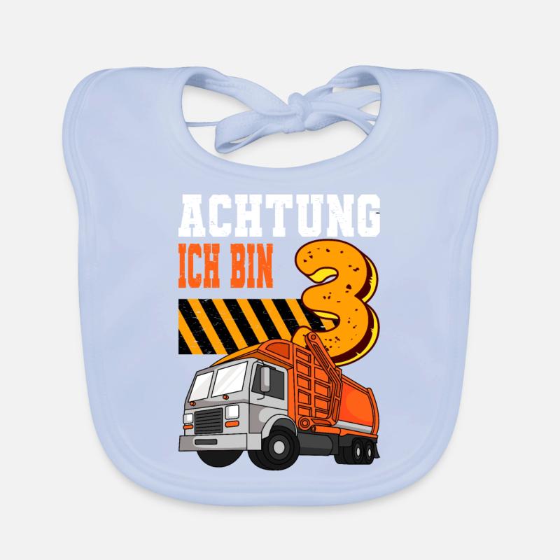 3. Geburtstag Müllabfuhr Müllmann Müllauto Baby Bio-Lätzchen
