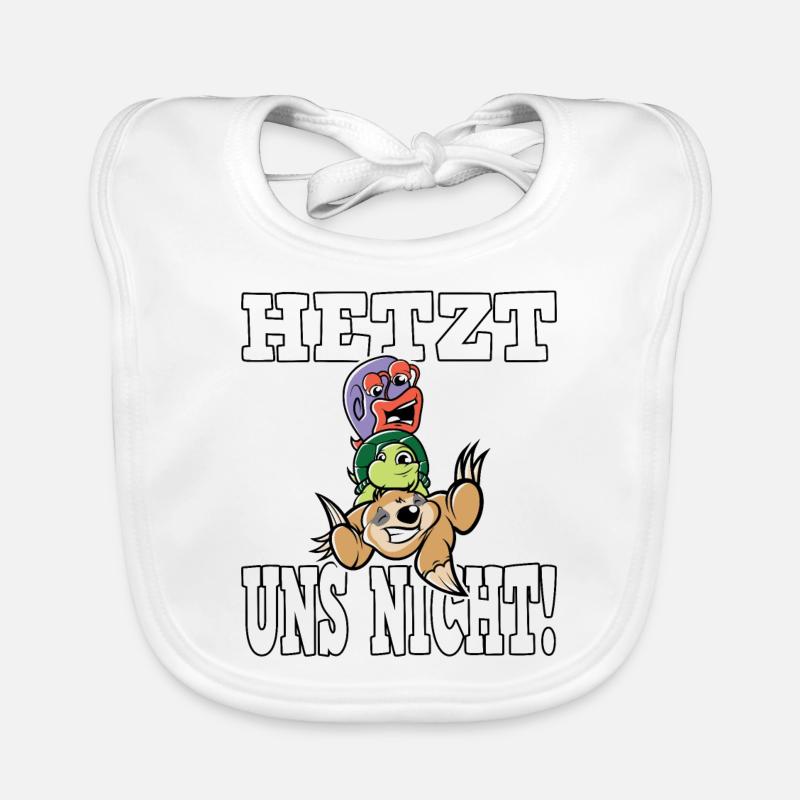 Rushing funny snail turtle sloth Organic Baby Bibs