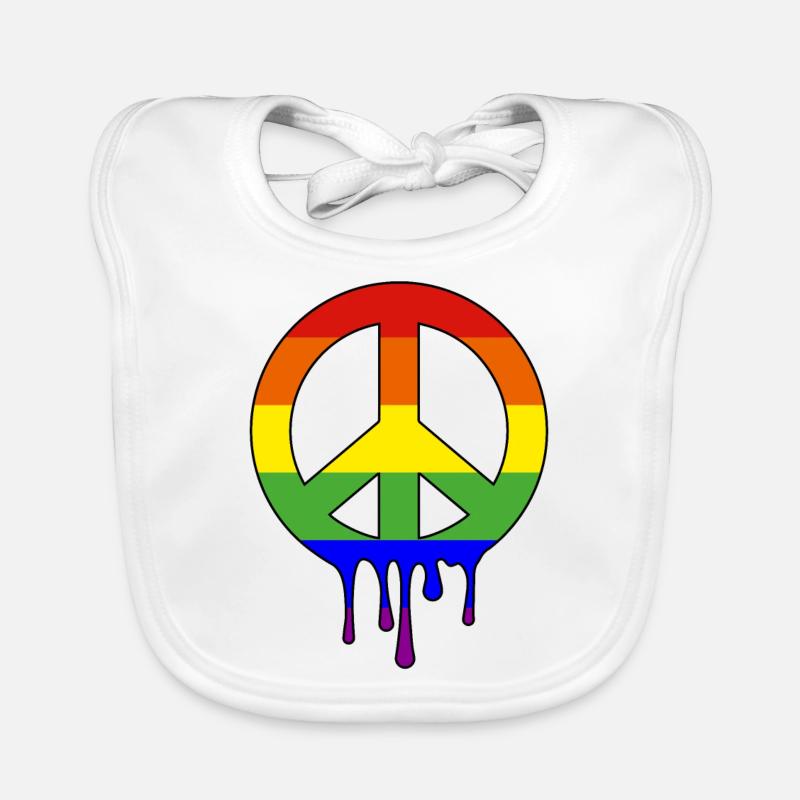 LGBT Friedenszeichen in Regenbogenfarben CSD Baby Bio-Lätzchen