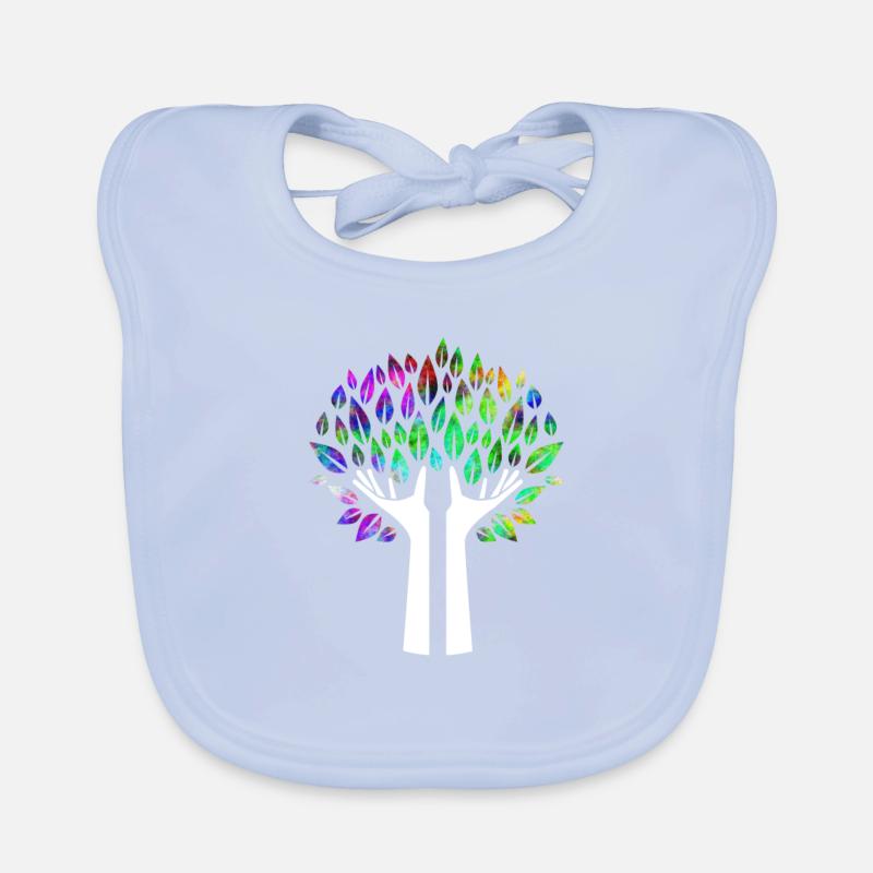 Hands tree psychedelic Organic Baby Bibs