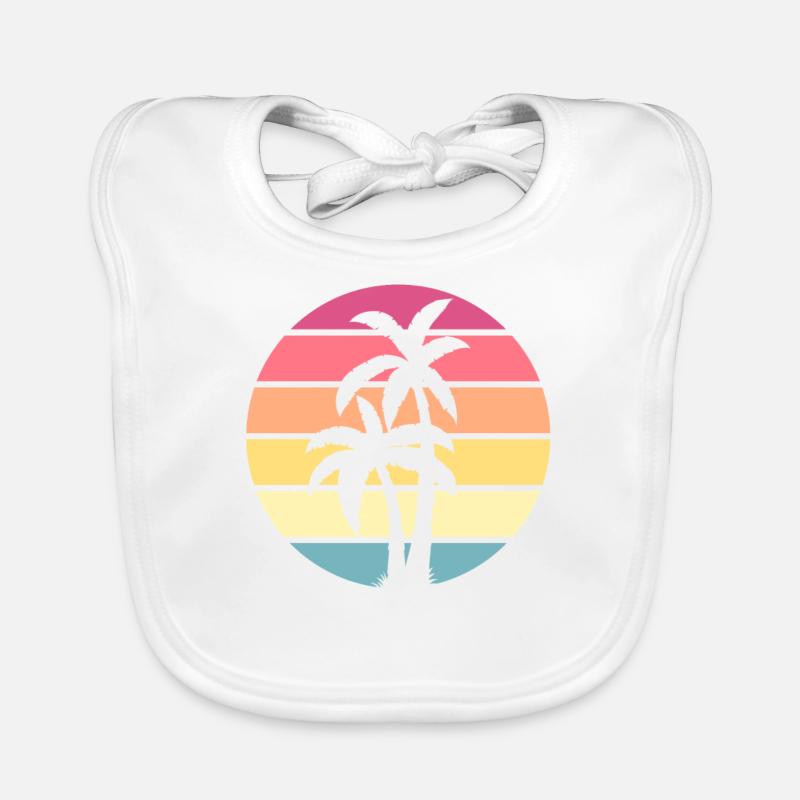Palm Tree Distressed Beach Design Baby Bio-Lätzchen