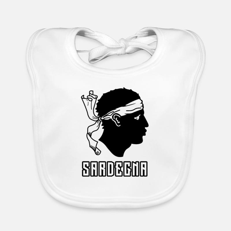 Sardegna Sardinia Moors Head Sarde Italy Organic Baby Bibs