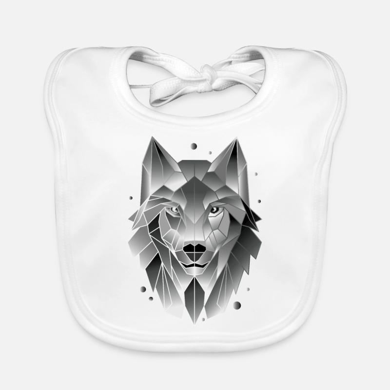 Wolf T-Shirt Polygon Geometrisch Geschenk Baby Bio-Lätzchen