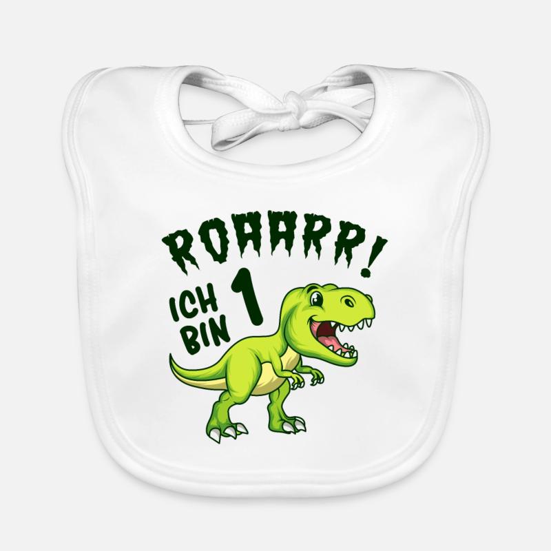1. Geburtstag Dinosaurier Baby Bio-Lätzchen