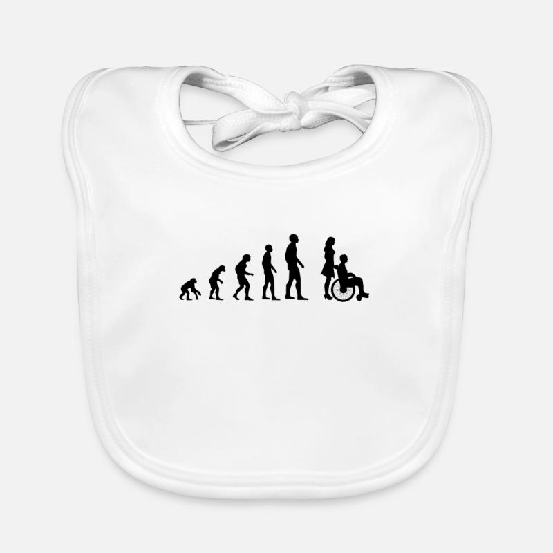 Rollstuhl Evolution des Menschen Handicap Baby Bio-Lätzchen