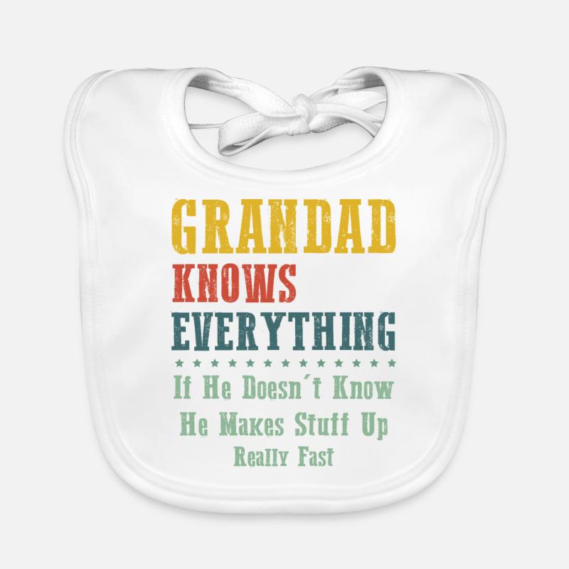 Grandad Knows Everything - Bavoir bio Bébé - blanc