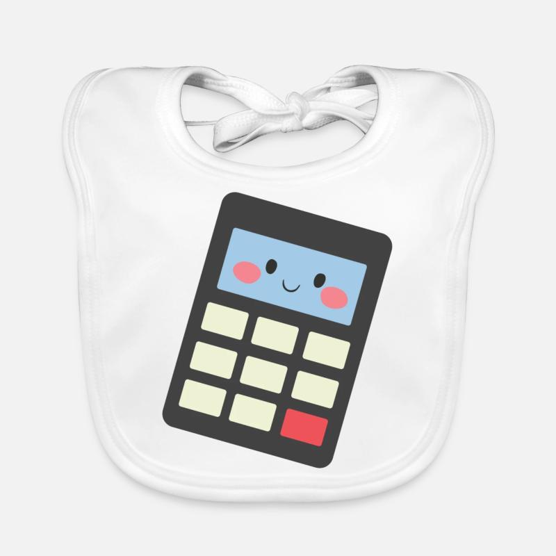 calculatrice - Bavoir bio Bébé - blanc