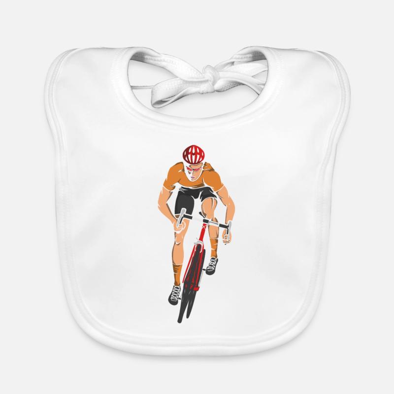 Cycliste de course - Bavoir bio Bébé - blanc