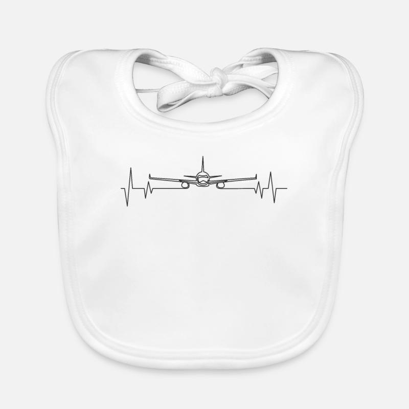 Flugzeug Herzschlag Baby Bio-Lätzchen