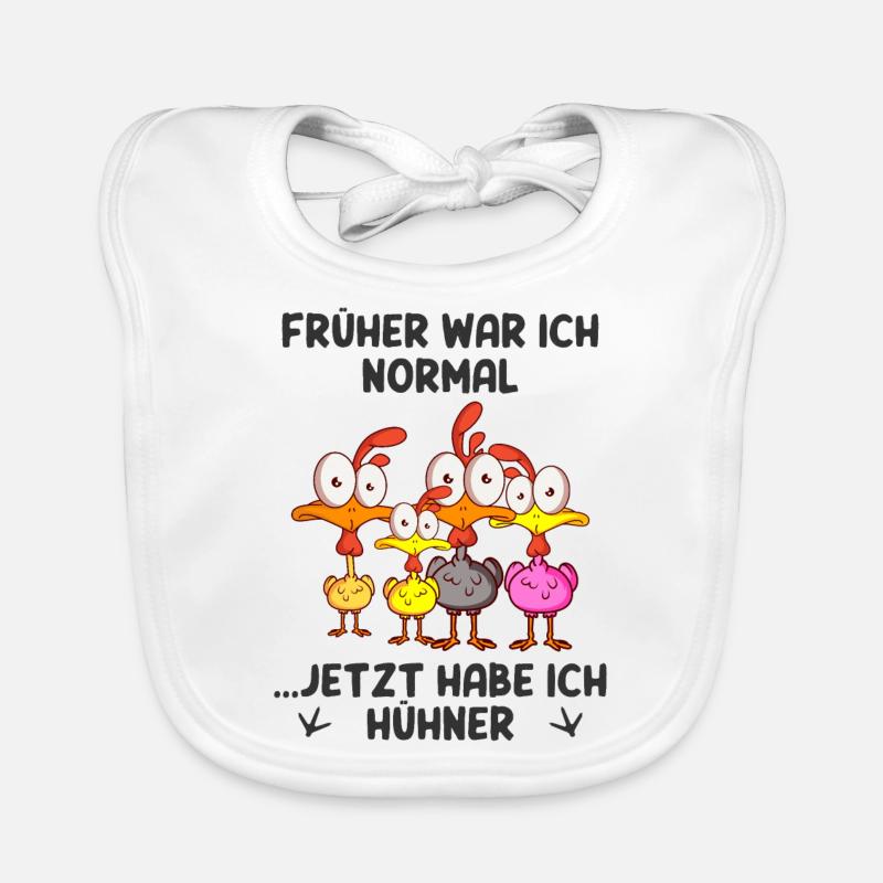 Hühner - Baby Bio-Lätzchen - Weiß