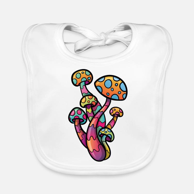 Psychedelic Mushroom Organic Baby Bibs