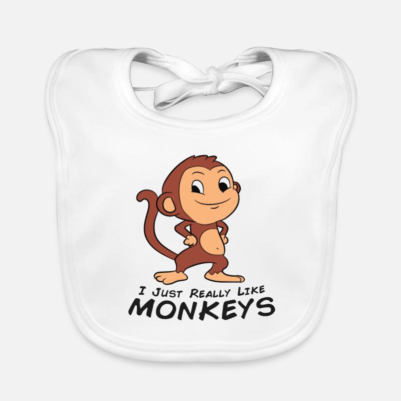 I Just Really Like Monkeys Cute Monkey Lover Gift Organic Baby Bibs