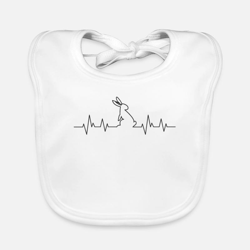 Battements de coeur de lapins Bavoir bio Bébé