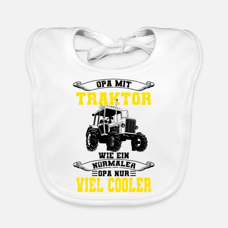 Opa Mit Traktor Baby Bio-Lätzchen