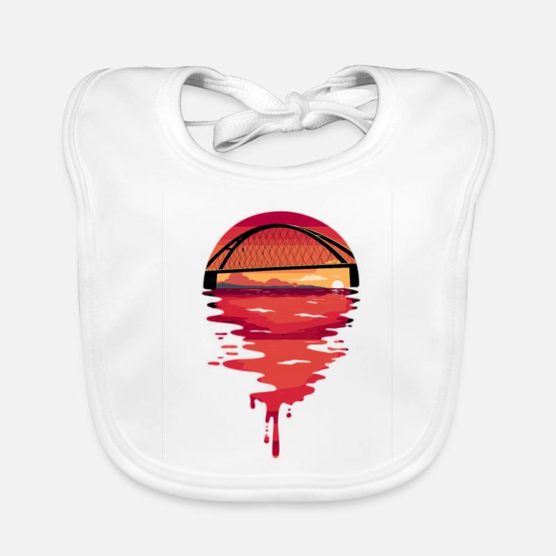Fehmarn Baltic Sea Fehmarnsund Bridge sunset Organic Baby Bibs