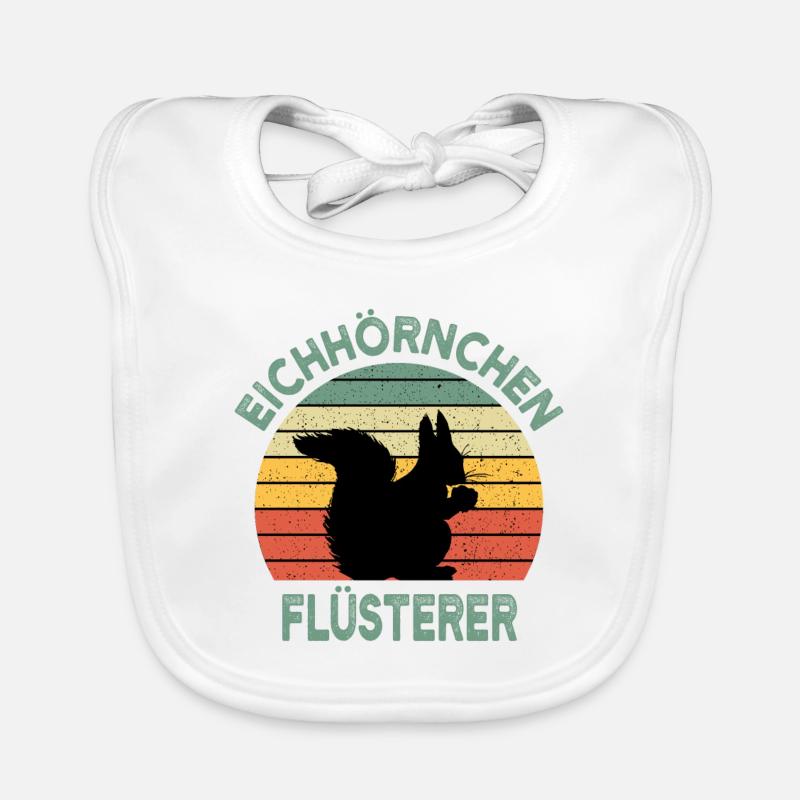 Eichhörnchen - Baby Bio-Lätzchen - Weiß