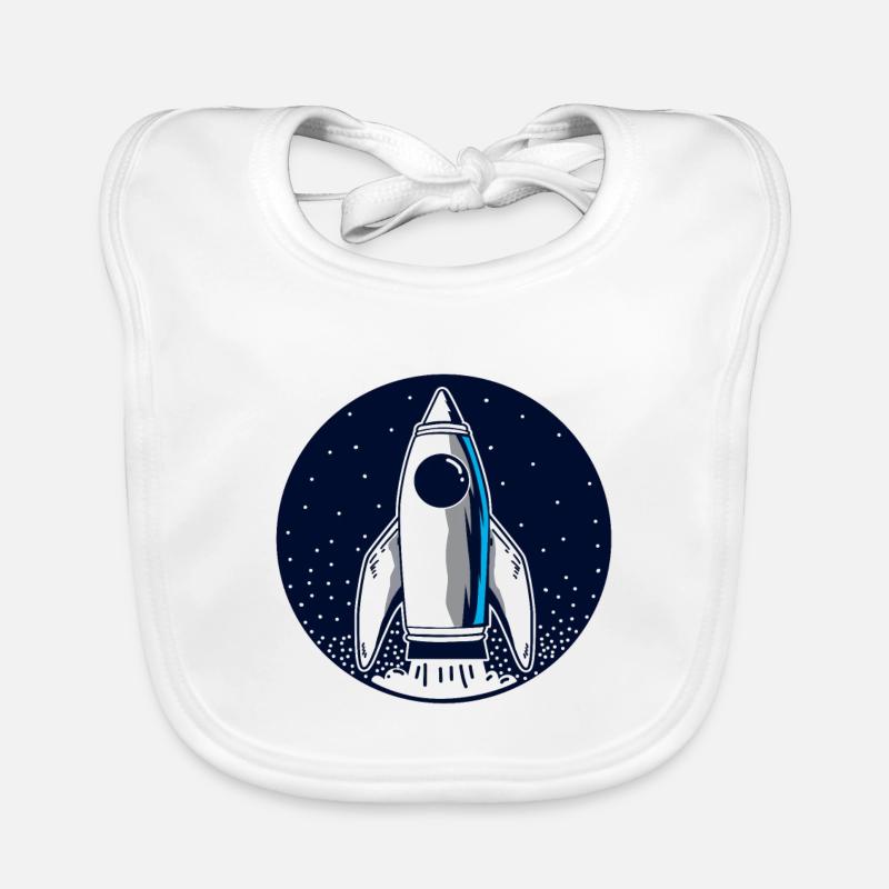 Rocket space space travel Organic Baby Bibs