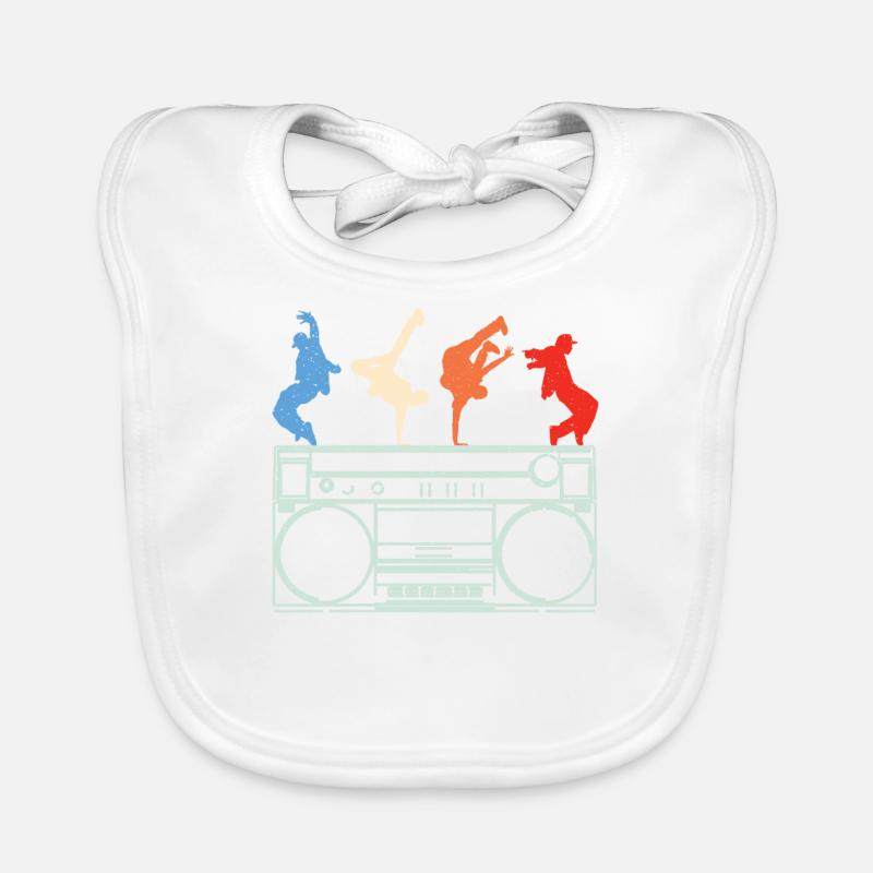 Boombox -breakdancing bboy hip hop dance Organic Baby Bibs