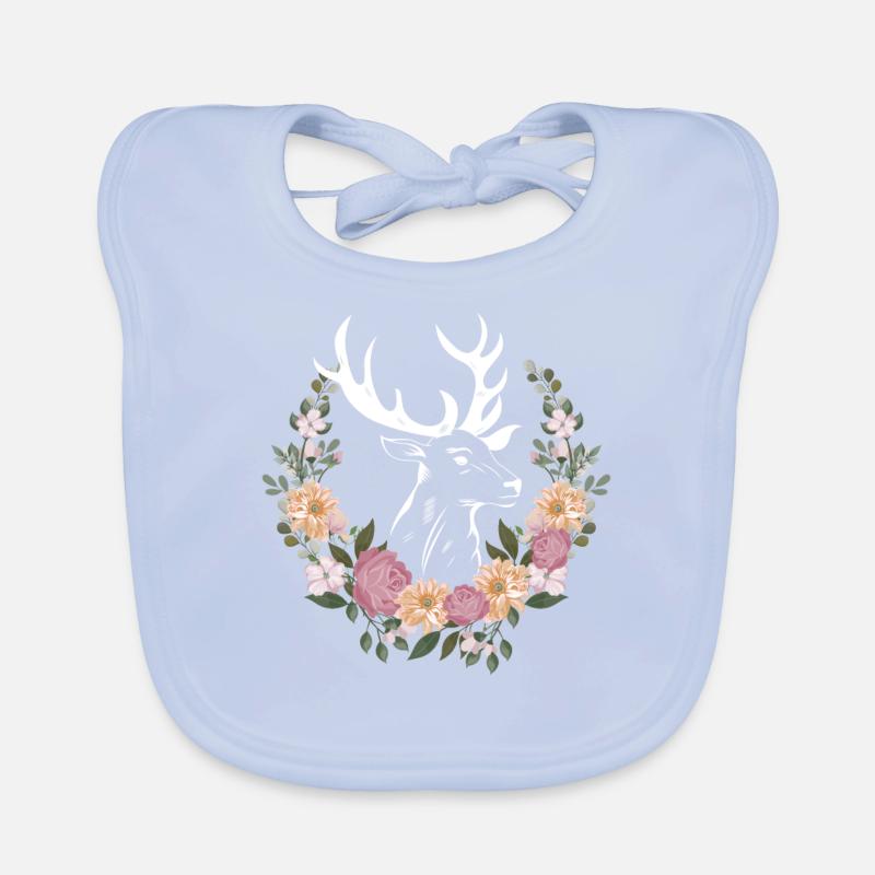 Tête de cerf avec remplacement de dirndl floral Bavoir bio Bébé