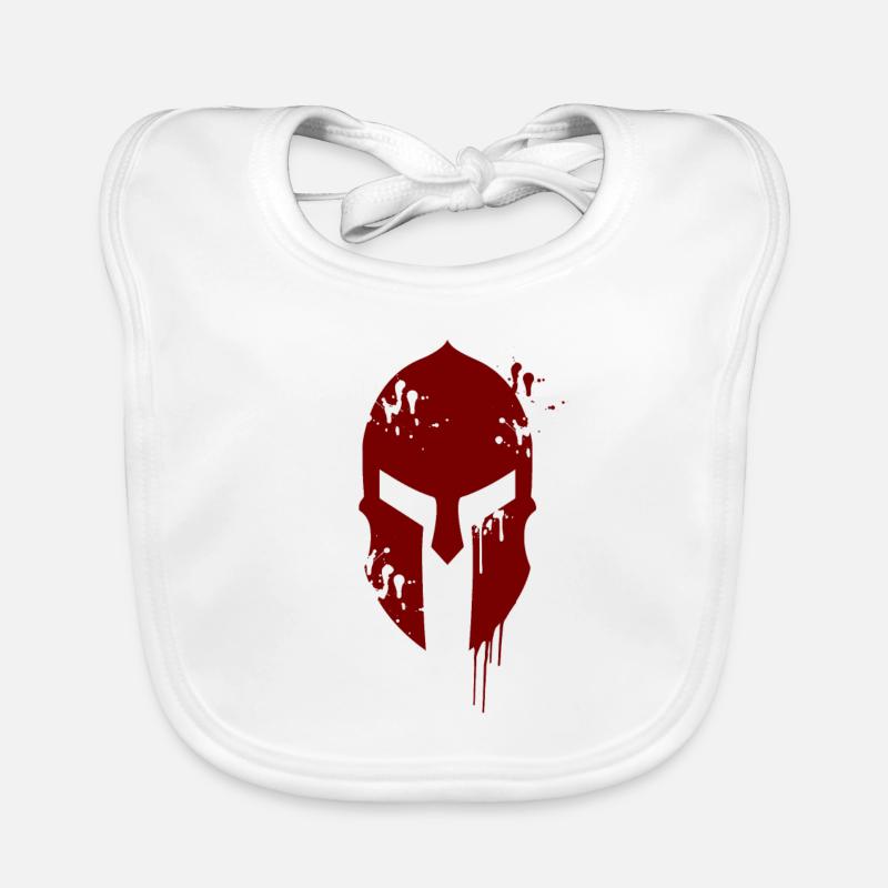 300 Casque spartiates - Bavoir bio Bébé - blanc
