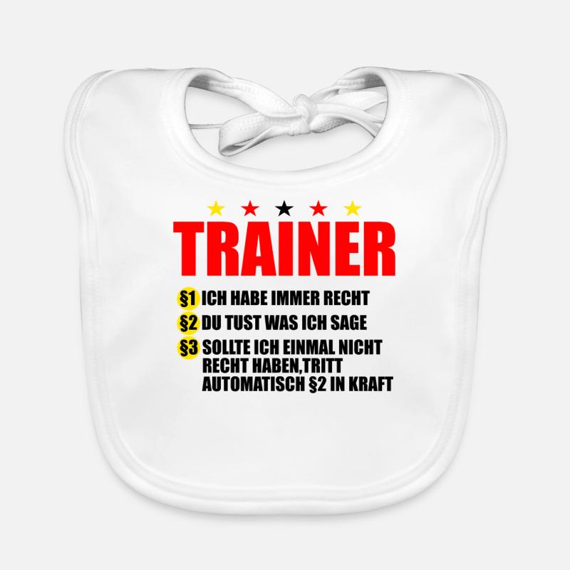 lustiger Trainer Spruch cooler Trainer Mannschaft - Baby Bio-Lätzchen - Weiß