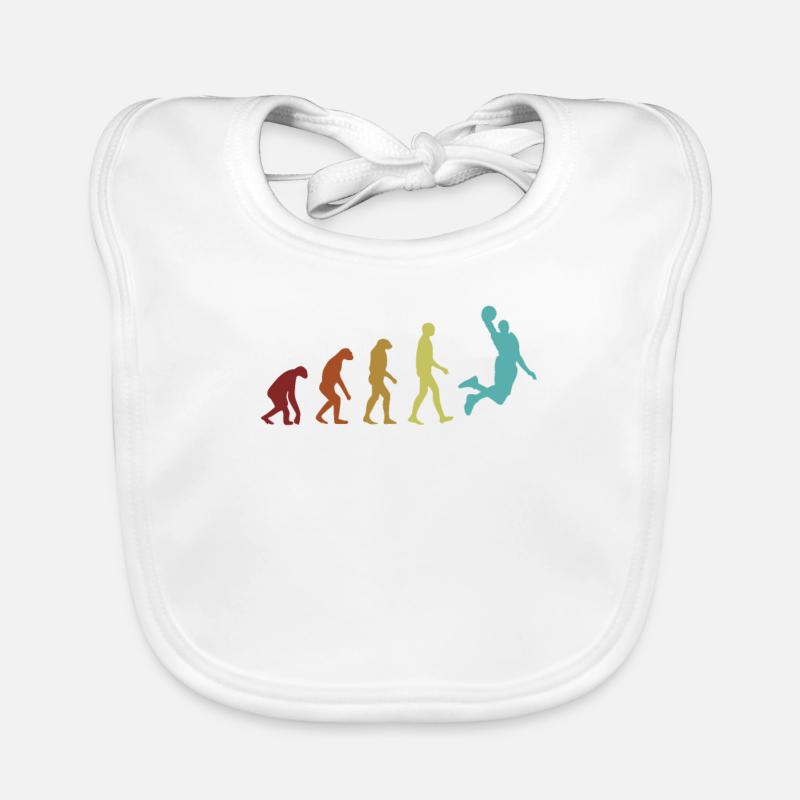Basketball Evolution Retro Basketball Player Bavoir bio Bébé