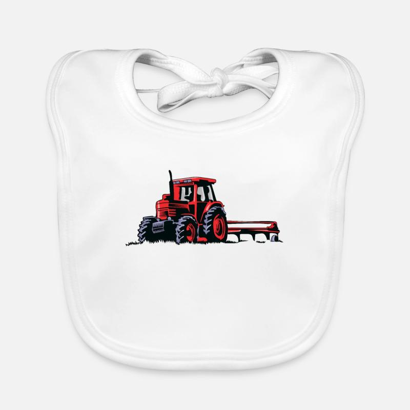 Traktor - Baby Bio-Lätzchen - Weiß