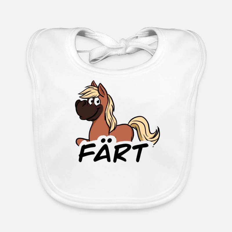 Pferd Färt Spruch lustig Witz Comic Tier Baby Bio-Lätzchen