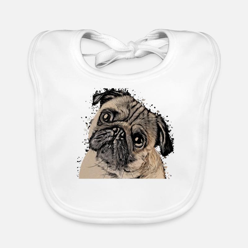 süßer Mops Pug Welpe Geschenkidee Tshirt Baby Bio-Lätzchen