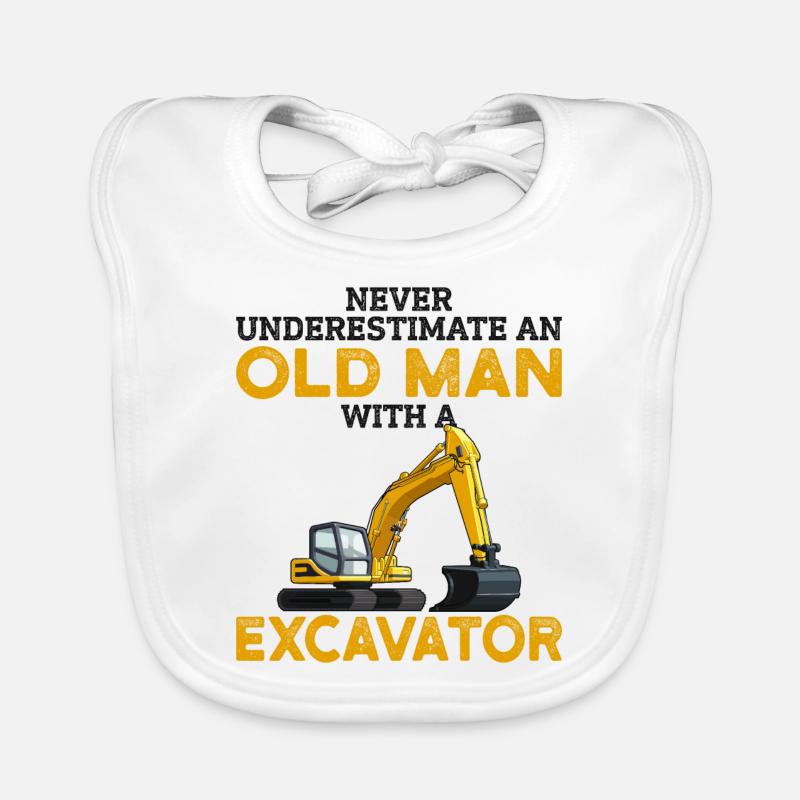 Excavator operator Organic Baby Bibs