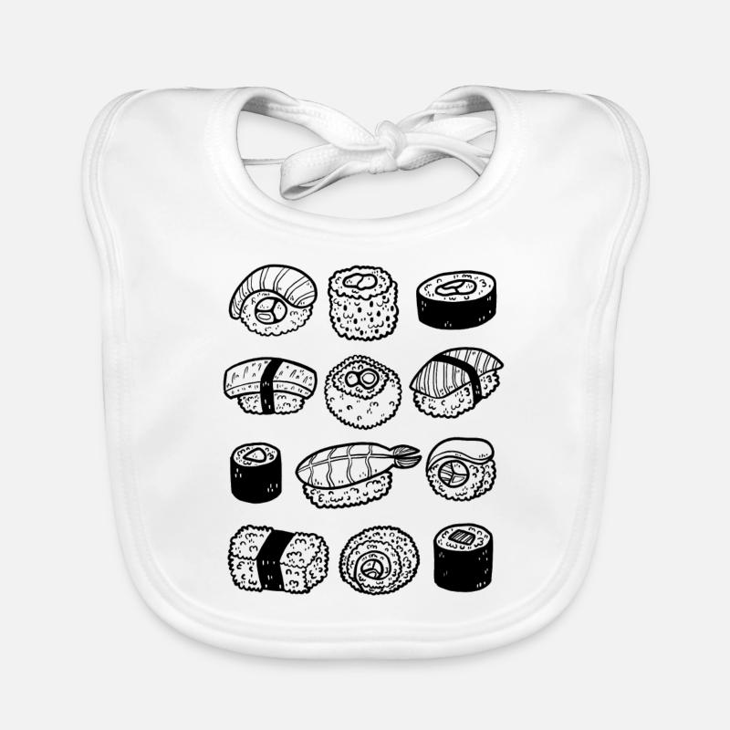 Dessin au trait Sushi Bavoir bio Bébé