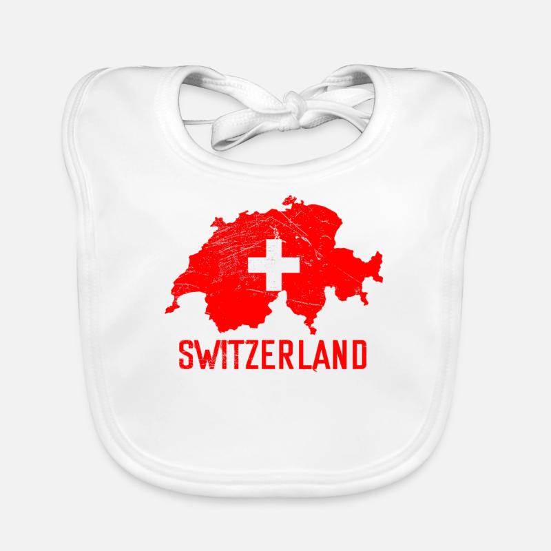 Suisse - Bavoir bio Bébé - blanc
