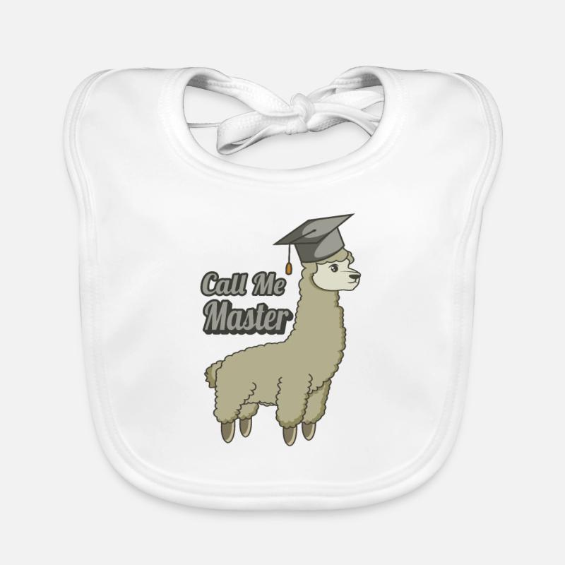 Master Degree Graduate University Llama Cool Funny Organic Baby Bibs