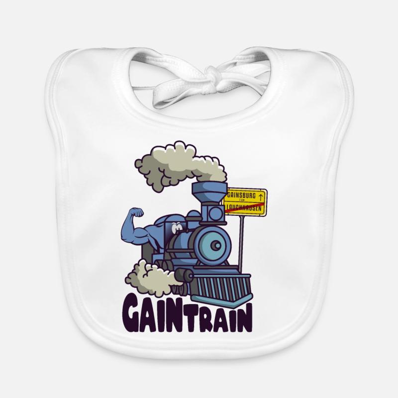 Gaintrain Gains Gym Bodybuilder Training Weight Organic Baby Bibs