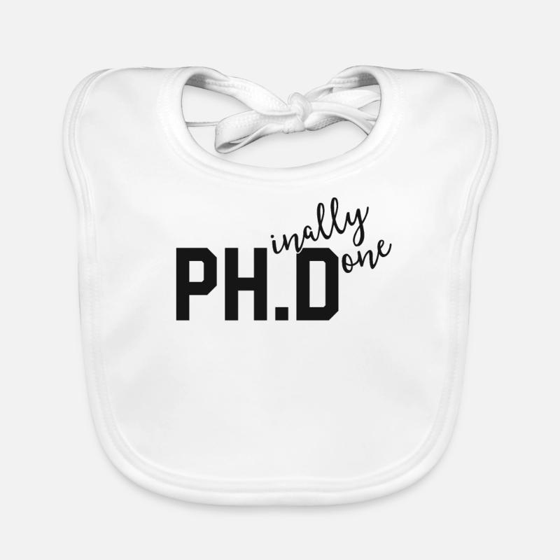 Lustiges PhD-Hemd Phinal schließlich getan Abschluss Baby Bio-Lätzchen