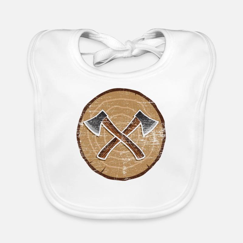 Axt Holz Baumstamm Baby Bio-Lätzchen