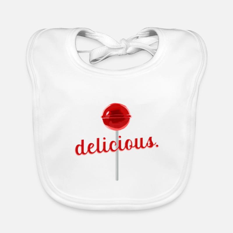 delicious red lollipop lollipop Organic Baby Bibs