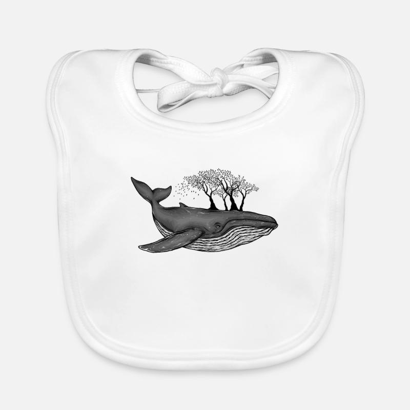 Naturschutz Wal mit Bäume Geschenkidee Baby Bio-Lätzchen