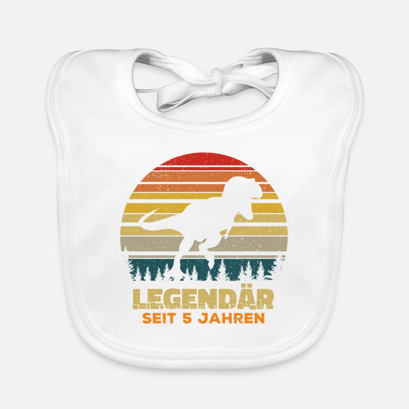 5. Geburtstag Dinosaurier T-Rex Junge Geschenk Baby Bio-Lätzchen