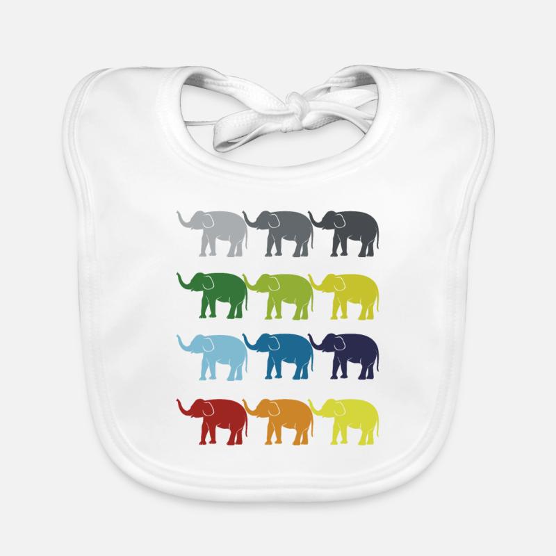 Neon Pop Art Retro Elefant Dickhäuter Geschenkidee Baby Bio-Lätzchen