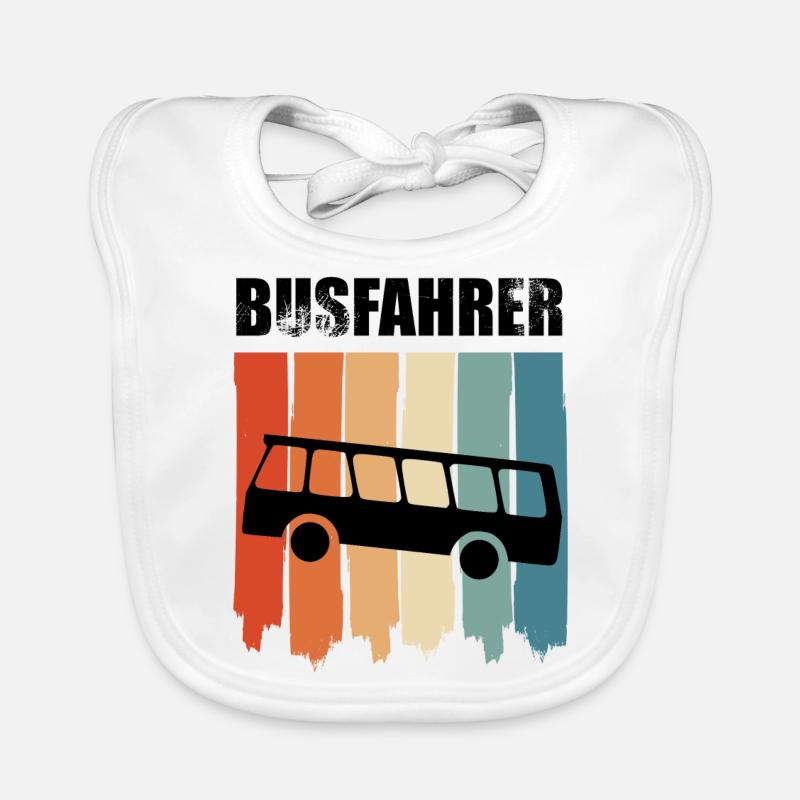 Proud bus driver retro bus Organic Baby Bibs