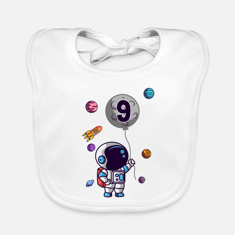 Cadeau de 9 ans de l'espace extra-atmosphérique 9e anniversaire de l'astronaute Bavoir bio Bébé