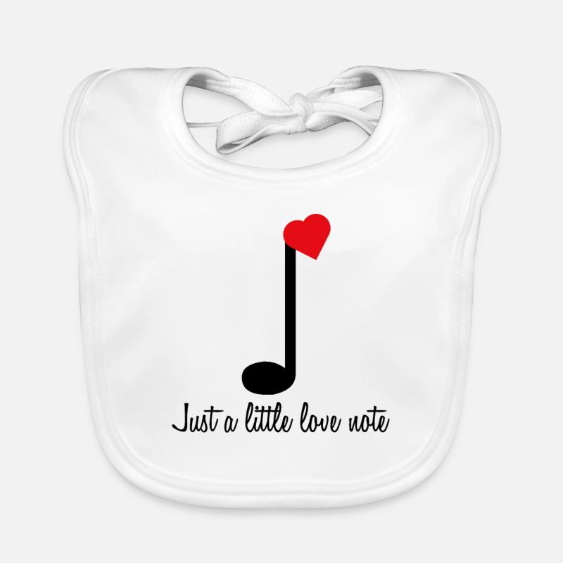 Note d'amour et musique - Bavoir bio Bébé - blanc