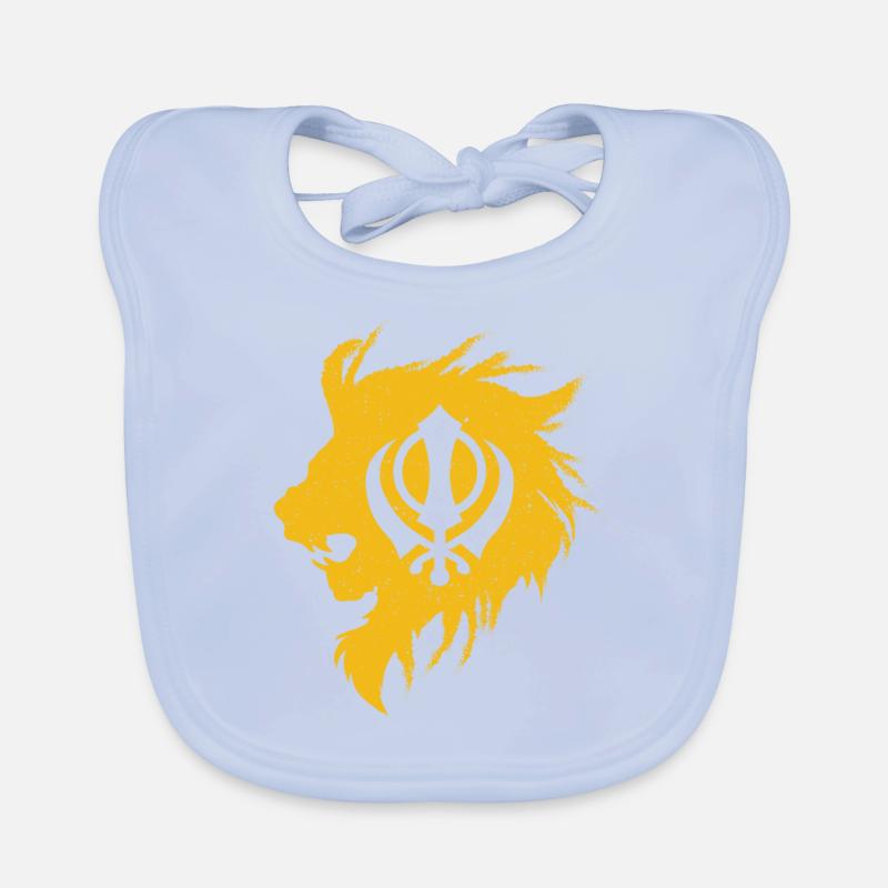 Khanda Löwe Kaur - Punjabi - Sikhismus Sikh Geschenk Baby Bio-Lätzchen