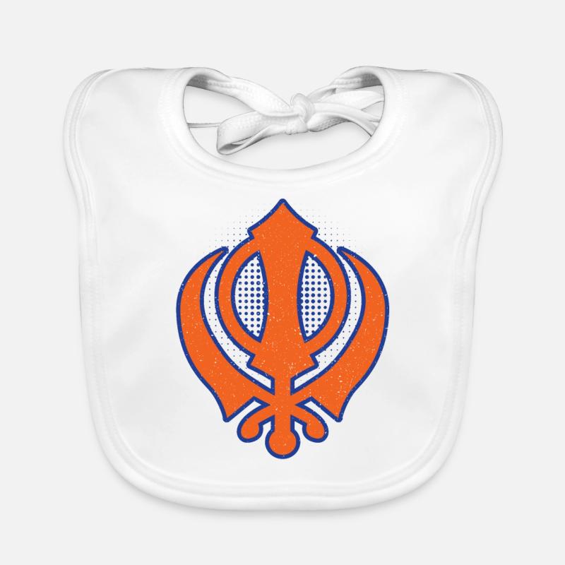 Khanda modernes Punjabi - Sikhismus Sikh Geschenk Baby Bio-Lätzchen